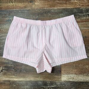 NWT VICTORIA'S SECRET PINK & WHITE STRIPED BOXER SHORTS SIZE XXL